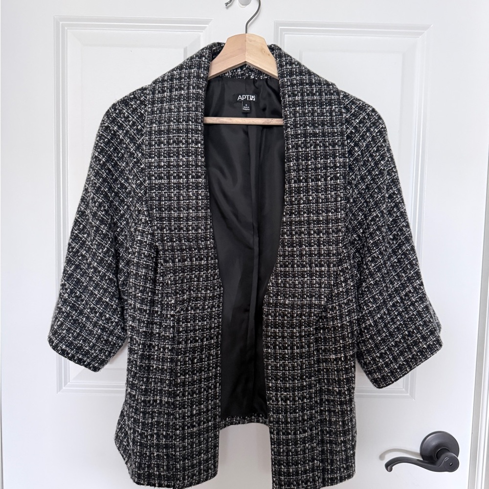 Apt. 9 Women's Black and White Tweed Blazer